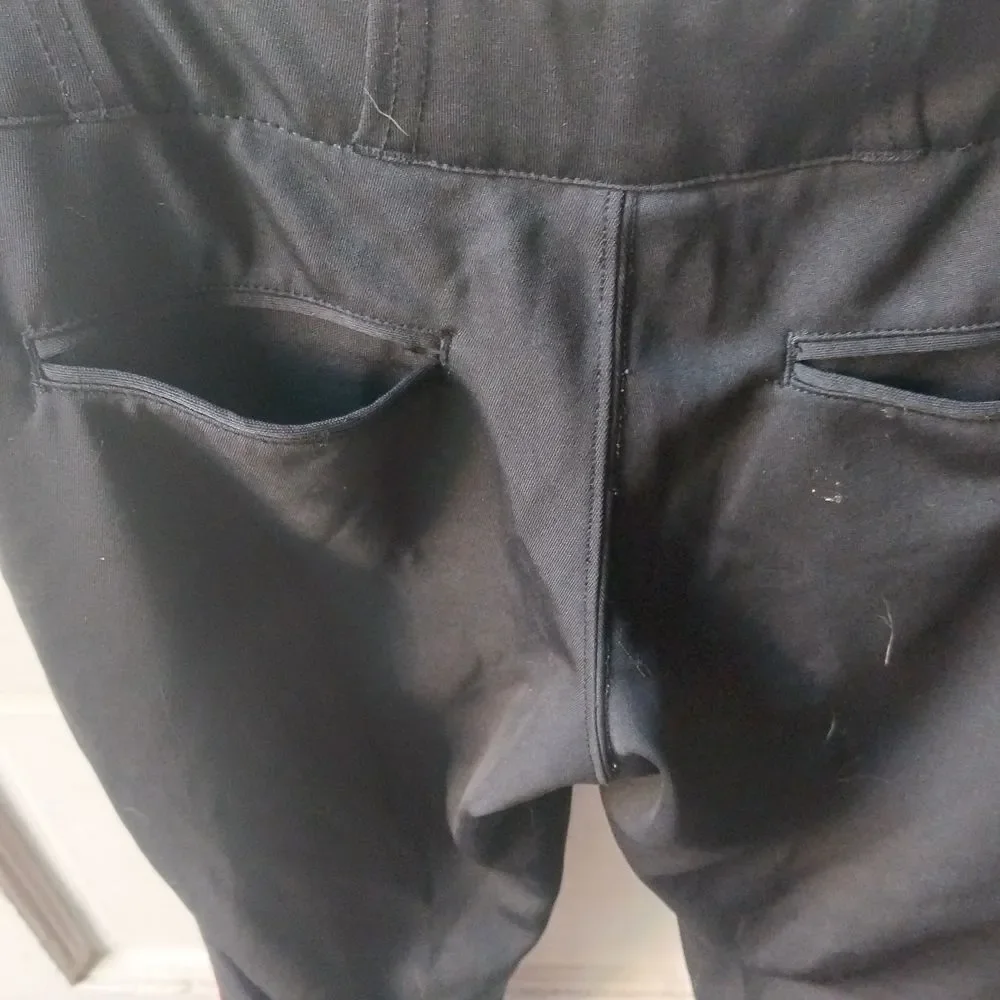 Black Women's Baseball Pants with Red Stripe
